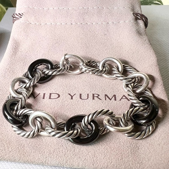 David Yurman Jewelry - David Yurman Large Oval Link Bracelet with Black Ceramic